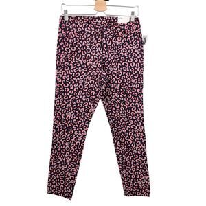 BRAND NEW Old Navy Pixie Pants Ankle Length Navy Blue Pink Cheetah Leopard